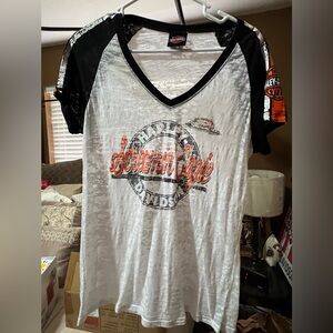 Harley-Davidson Screamin' Eagle Graphic Tee - White and Orange - XL